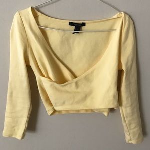 Yellow Wrap Crop Top